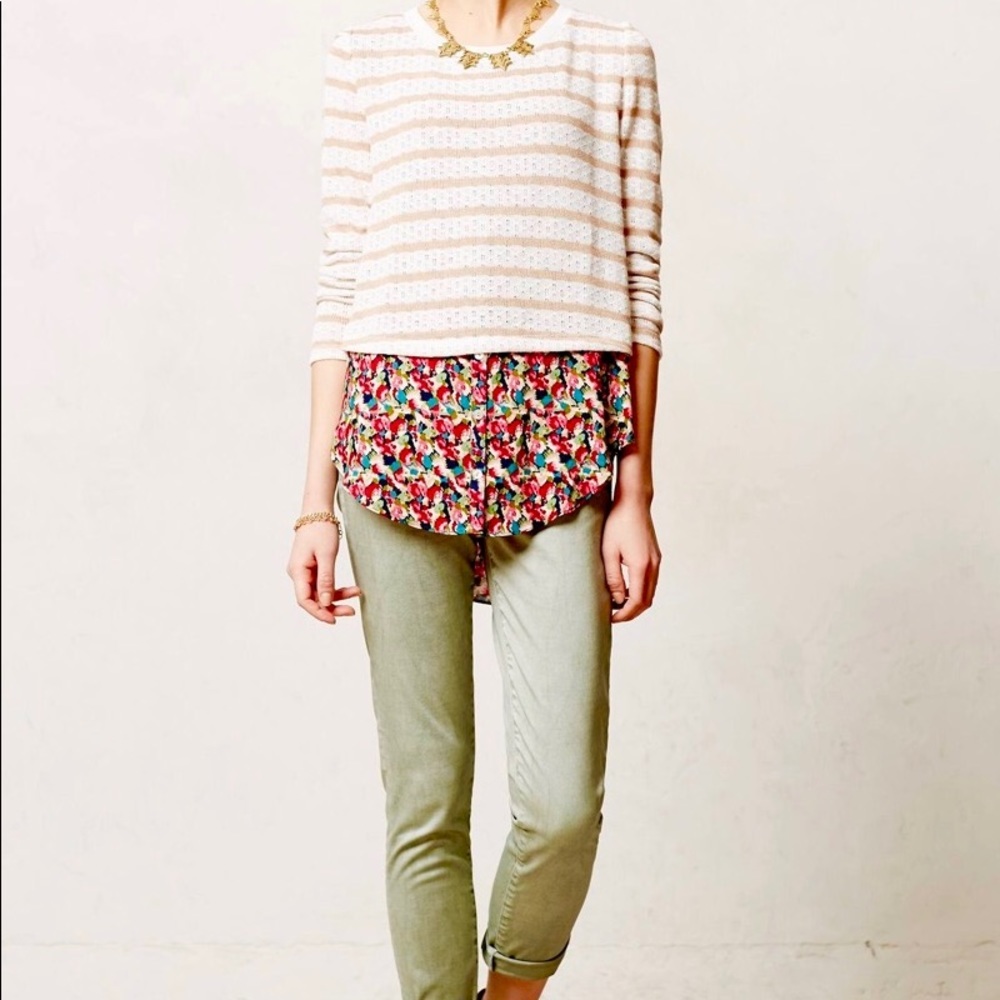 Anthropologie Postmark Ginny Mixed Media Striped … - image 2